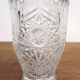 Small crystal vase with chiseled patterns and geometric decorations