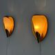 Pair of brass and glass wall lights from the mid-century, 1950s, Germany.