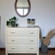 Vintage chest of drawers restored in white painted wood