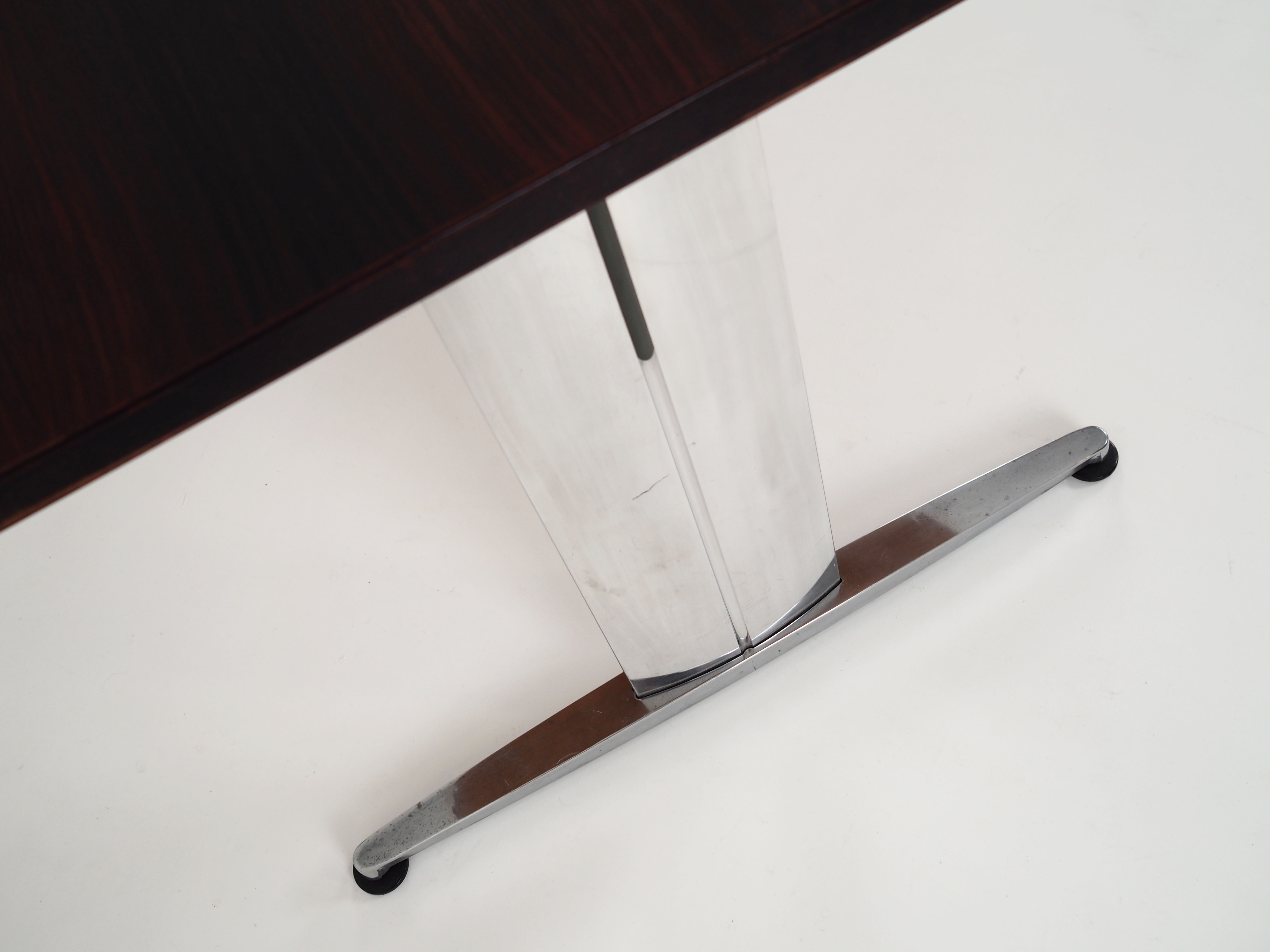Desk, chrome construction, rosewood top, Scandinavian design