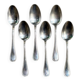 6 Ercuis silver-plated metal soup spoons with pearl decoration