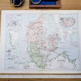 Denmark and dependencies, period map, 1887, Authentic