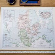 Denmark and dependencies, period map, 1887, Authentic