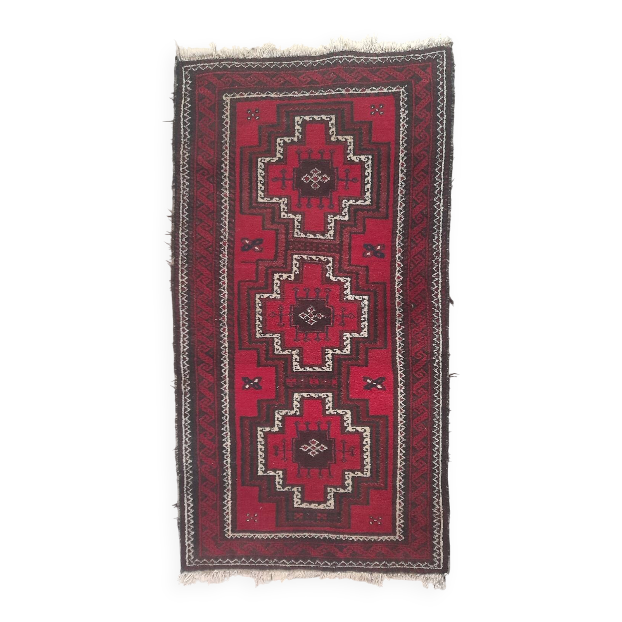 Kazak carpet with a geometric medallion design – Late 20th century 136 x 72 cm