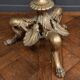 Lampadaire en bronze doré Napoléon III pieds griffes décor de feuillage
