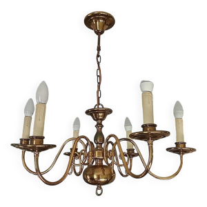 Lustre laiton 6 branches