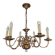 brass chandelier with 6 branches