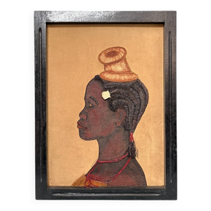 Tableau années 50 ''Femme Mopende