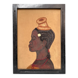1950s painting "Mopende Woman"