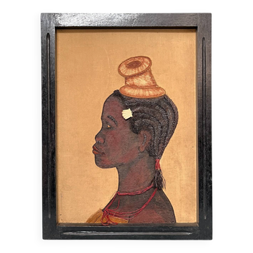 1950s painting "Mopende Woman"