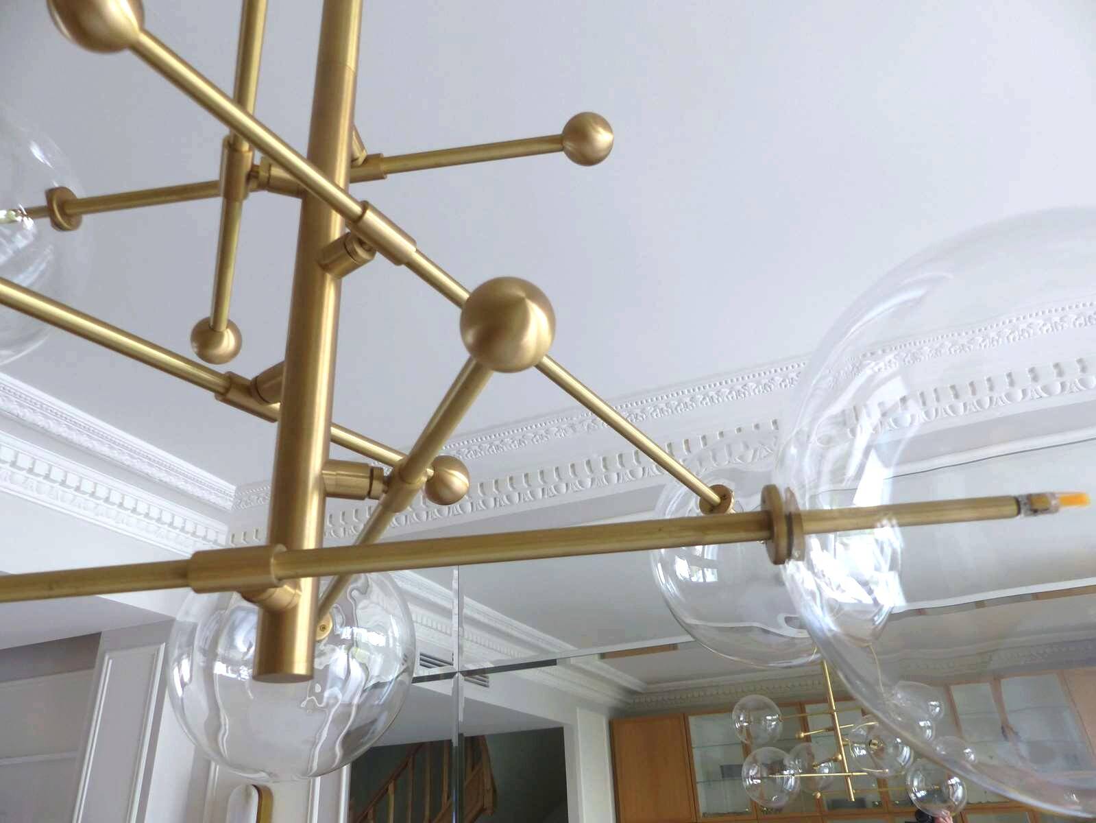 Suspension en laiton & verre Borosilicate " RD15 6 ARMS " design Schwung