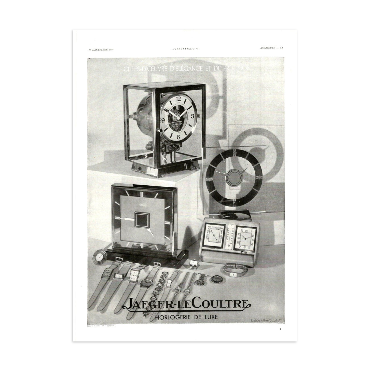 Vintage poster 30s Jaeger le Coultre Montre
