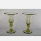Pair of biot glass candlesticks