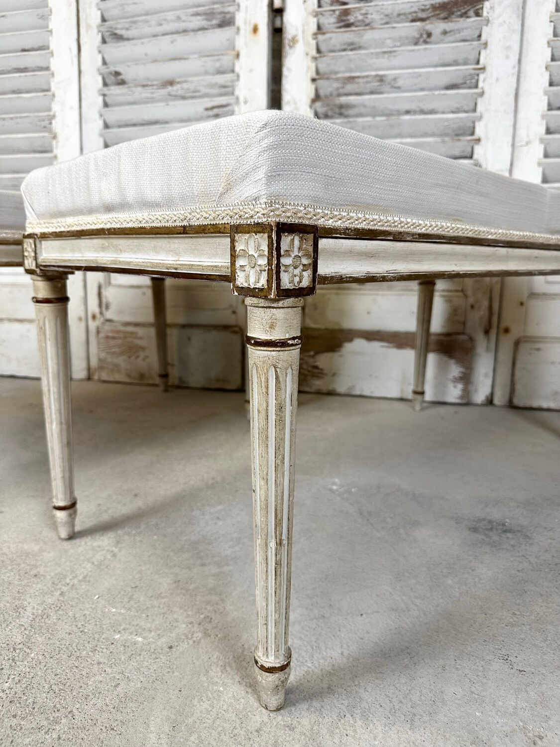 Pair of Louis XVI style benches