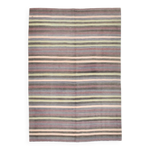 5x7 Shades Of Grey Rug, Handmade Wool Rug, 153x220Cm Antique Kilim Rug
