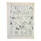 Antique engraving 1898, Fencing, combat, sport, sword • Lithograph, original illustration
