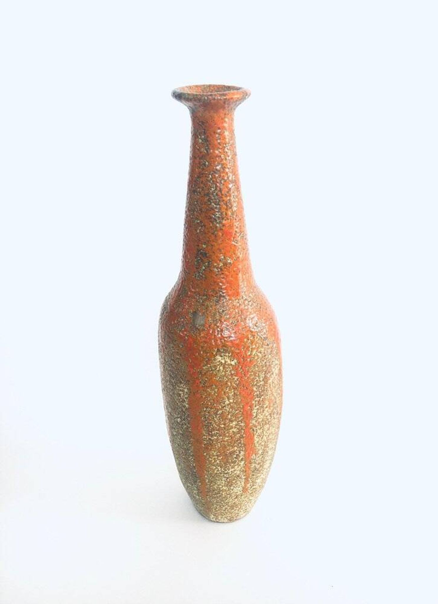 Mid-century Studio Pottery Tall Thick Glazed Vase, 1960s