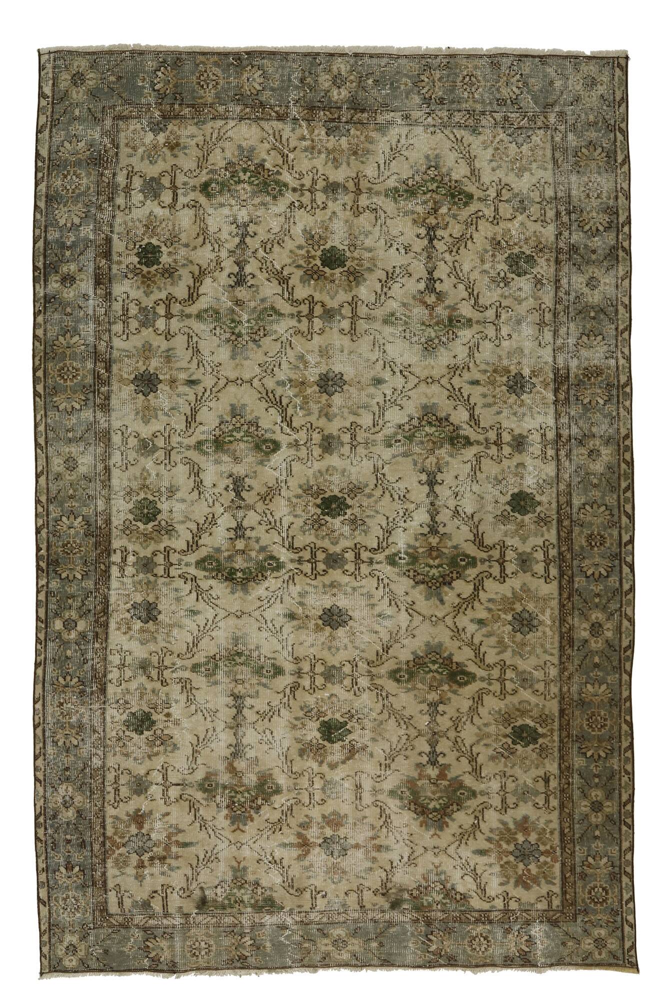 Turkish Anatolian Handmade Vintage Area Rug 255 cm x 162 cm