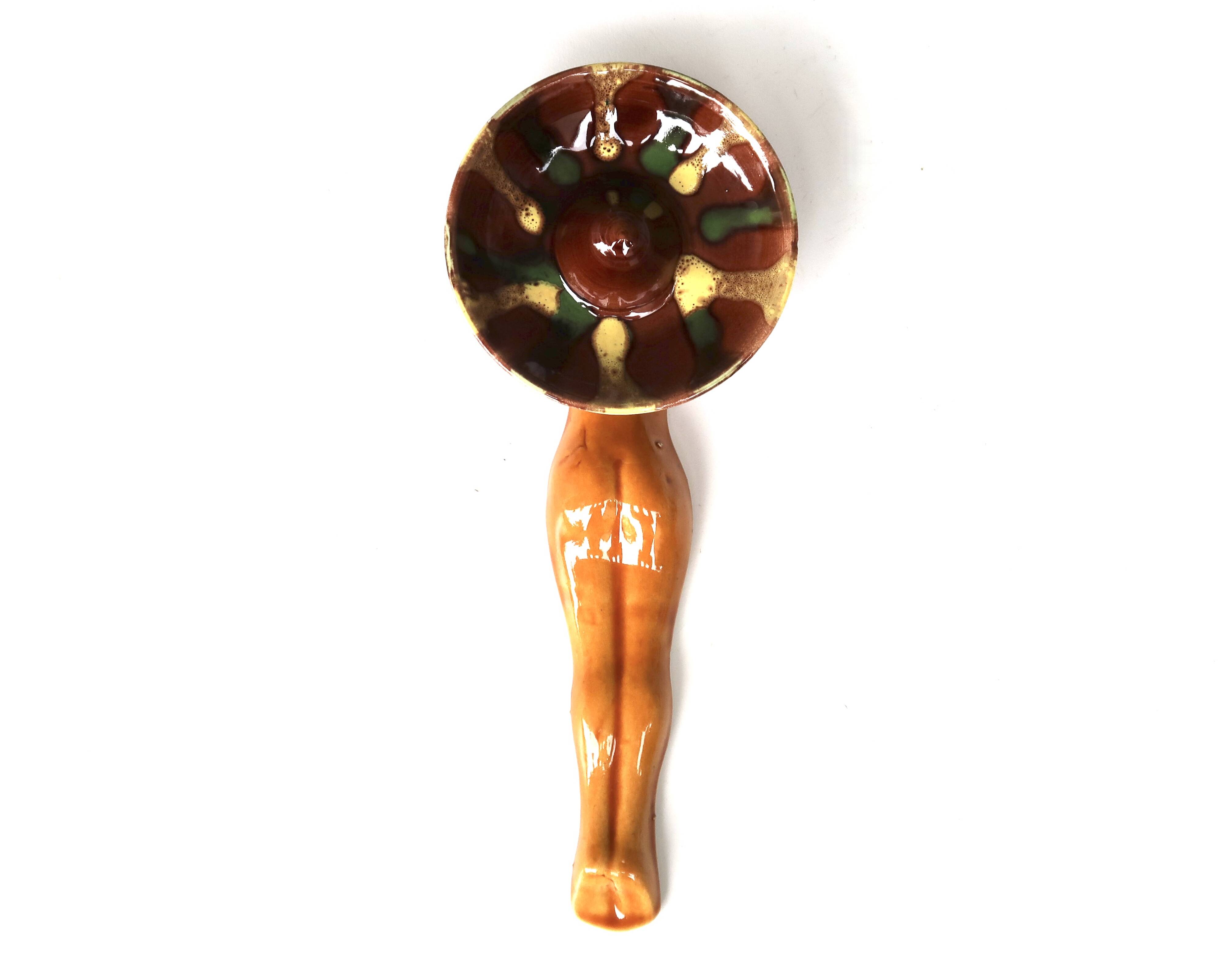Ceramic ashtray, Pin-up under a sombrero, Vallauris 1970s