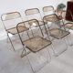 6 vintage Chairs Giancarlo Piretti "plia" 1970 chrome and Plexiglas