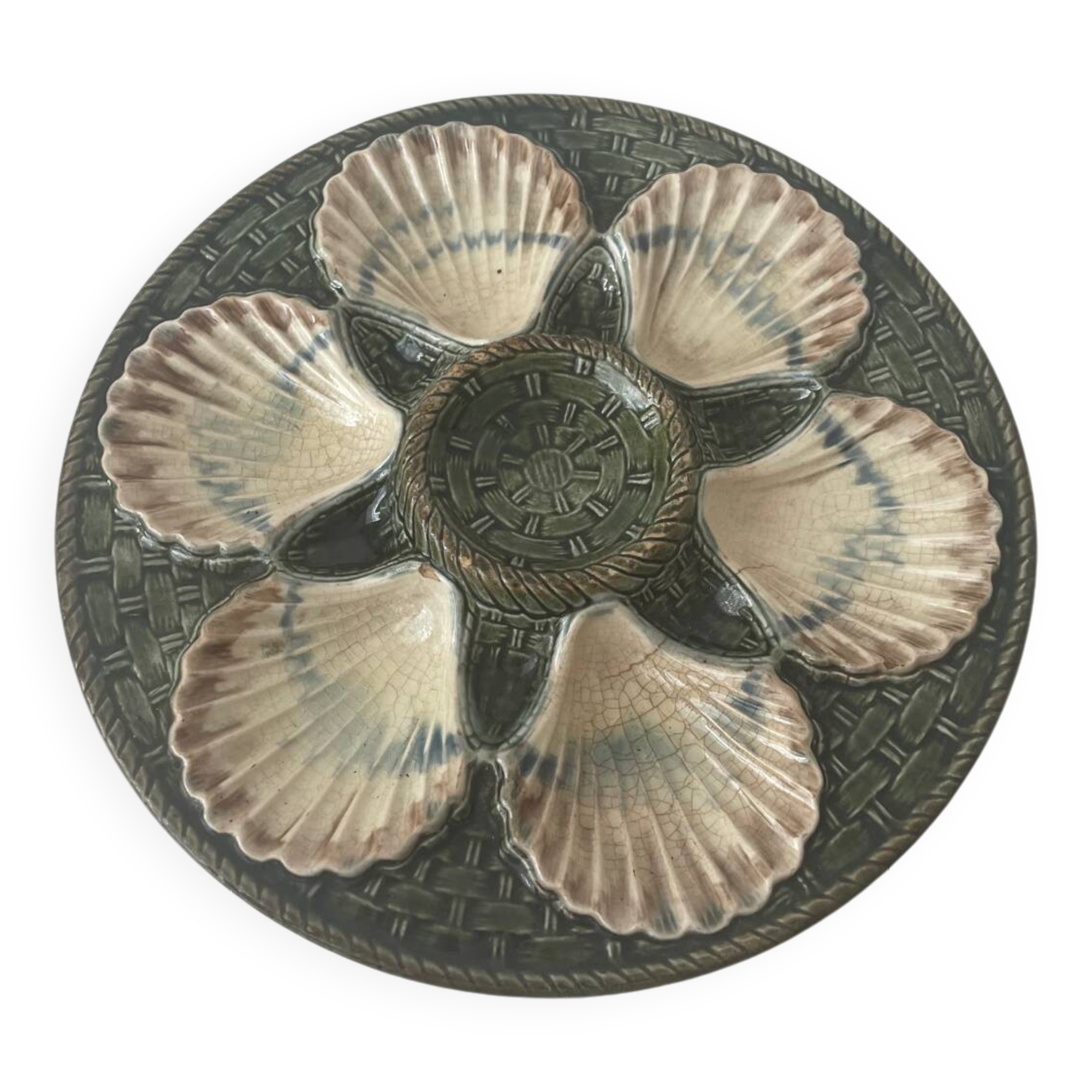 Barbotine oyster plate