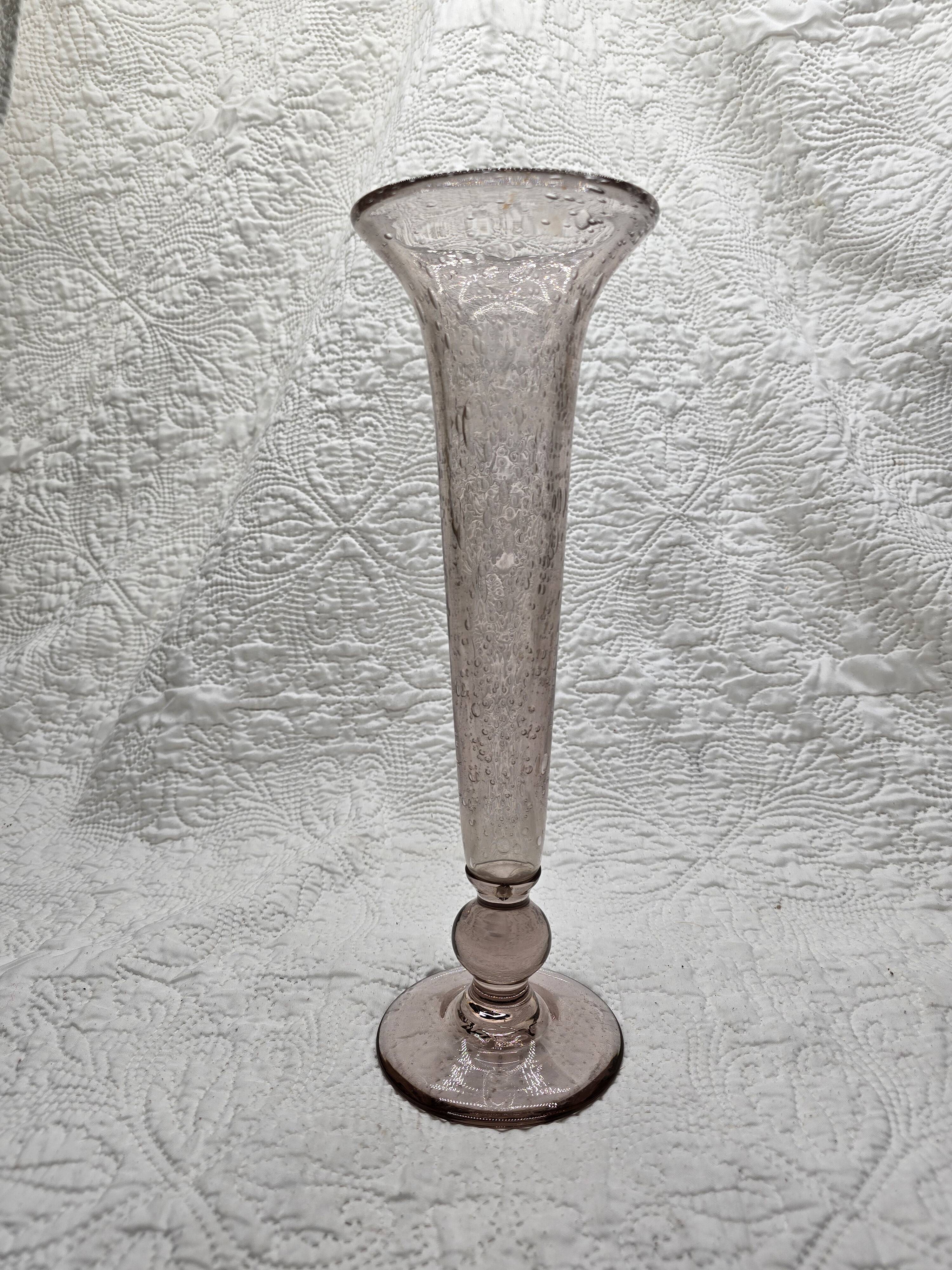 Biot style bubble glass vase