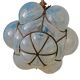 Venetian Lantern Chandelier Murano Glass Blown Caged, 1970s