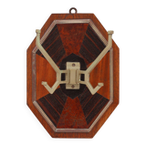 Art Deco Wall-Mounted Coat rack with Geometric Marquetry, France ca. 1930