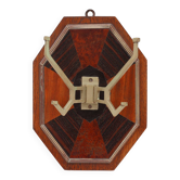 Art Deco Wall-Mounted Coat rack with Geometric Marquetry, France ca. 1930