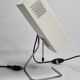 Vintage table lamp in white lacquered metal and chrome, 1970s, gold lampshade
