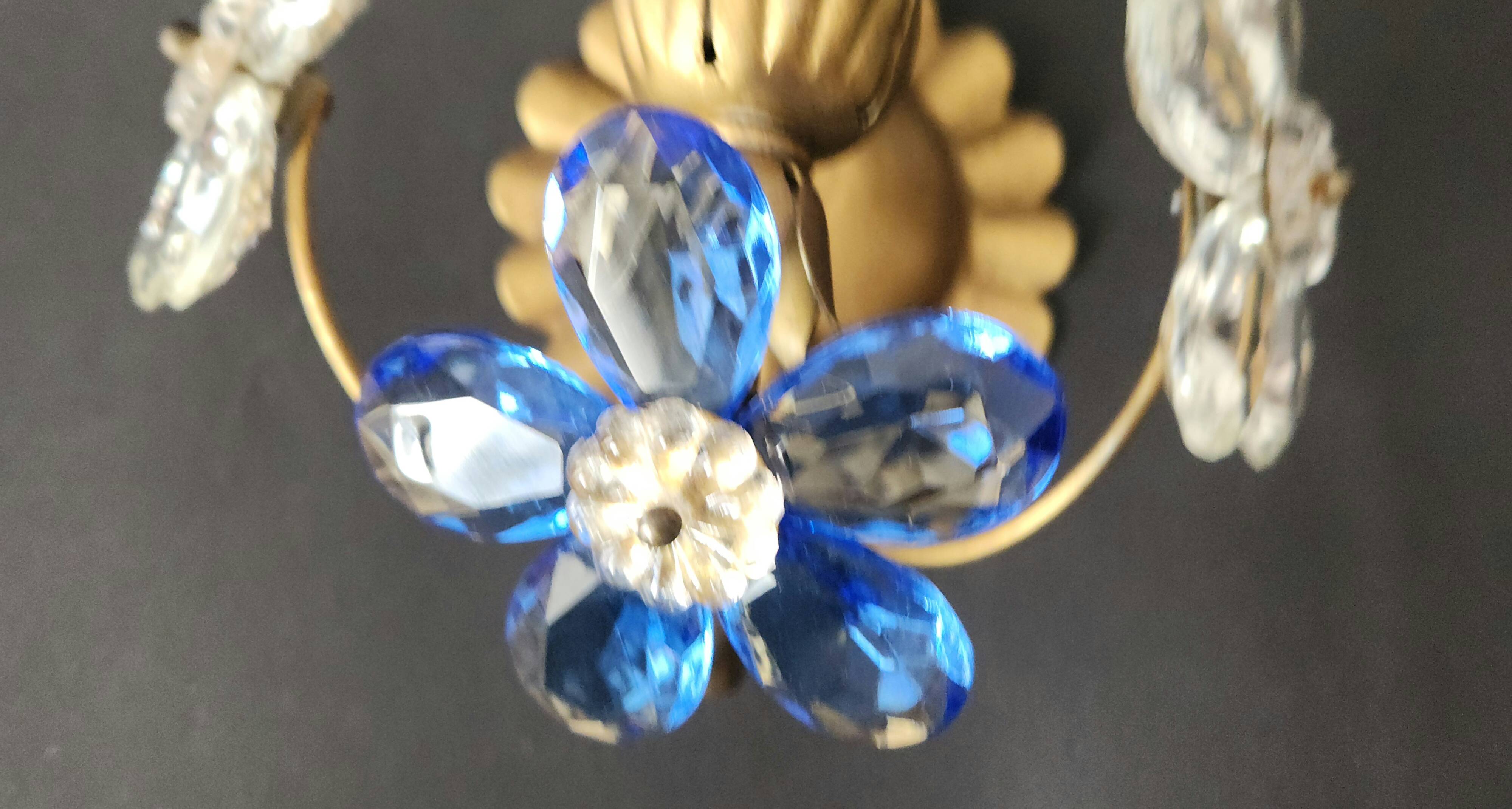 Set vergoldet Wandlampe Murano Kristall
