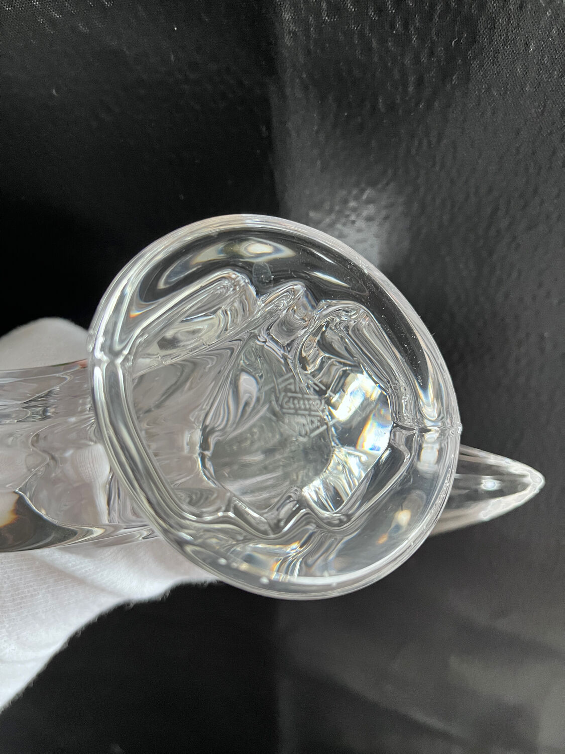 Pair of "Vegetal" candlesticks in solid crystal - Vannes-le-Châtel