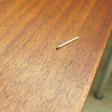 Table demi-ronde en teck, design danois, années 1970, fabricant: Bent Krogh