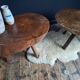 Brutalist tripod coffee tables, vintage furniture