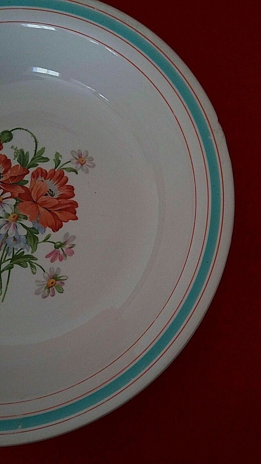 Hollow earthenware dish Saint Amand early twentieth floral decoration