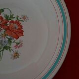 Hollow earthenware dish Saint Amand early twentieth floral decoration