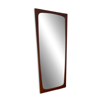 Vintage Danish teak mirror with organic edges.