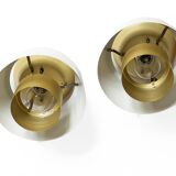 Pair of ceiling lamps "Tivoli" by Jørn Utzon for Nordisk Solar Compagni. Denmark 1970s