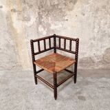 Turned wood corner chair