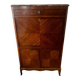Louis XVI style secretary in marquetry, marble and bronze, 19th/20th century.