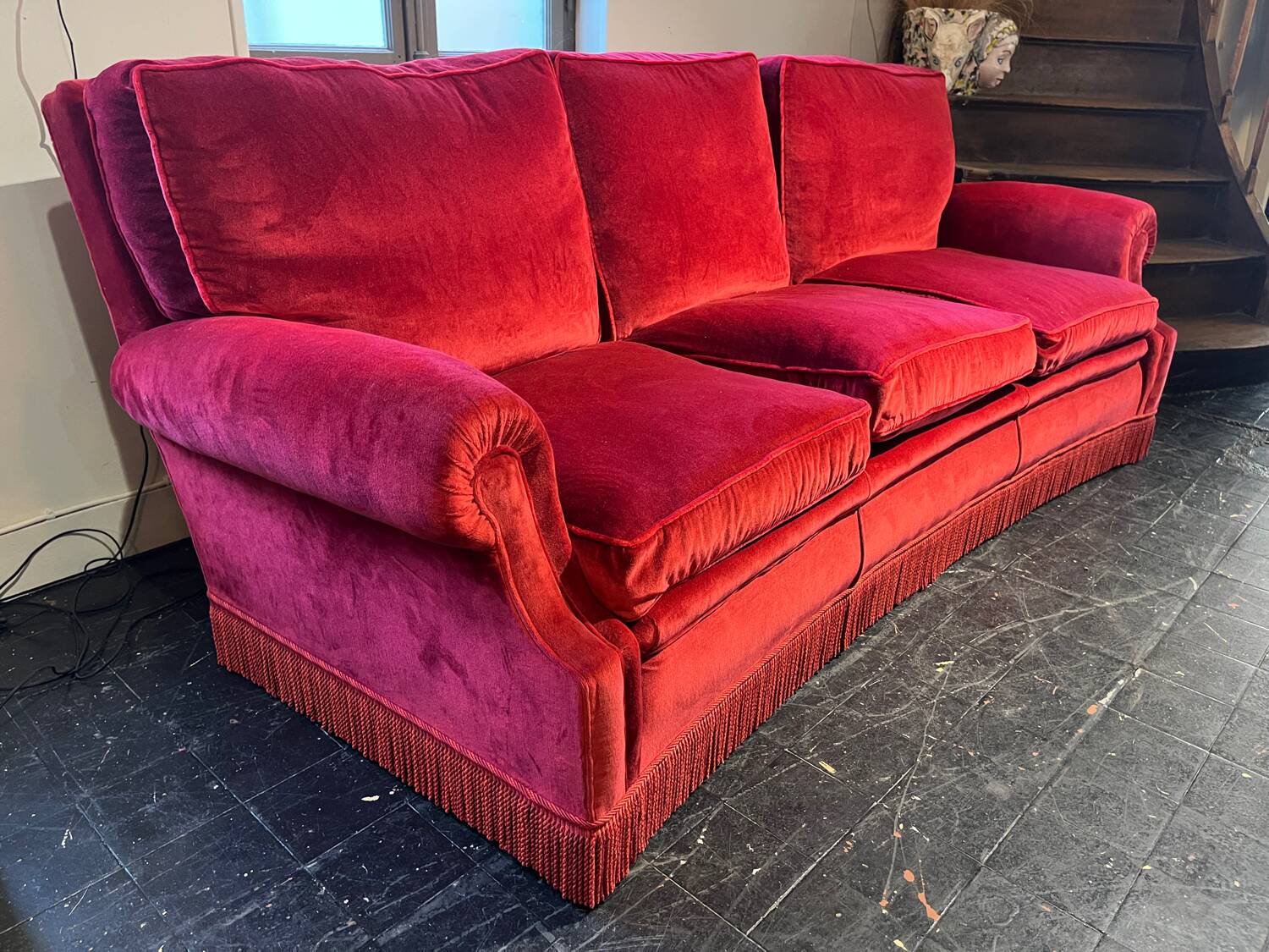1970s velvet sofa