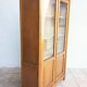 Vintage glass-fronted oak bookcase