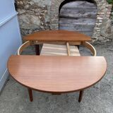 Scandinavian extendable round table in teak dia 116cm an60