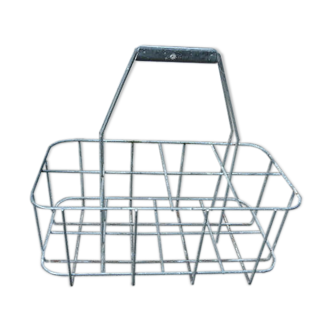 Porte bouteille en métal 8 casiers années 60