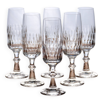 6 Schott Zwiesel crystal champagne flutes