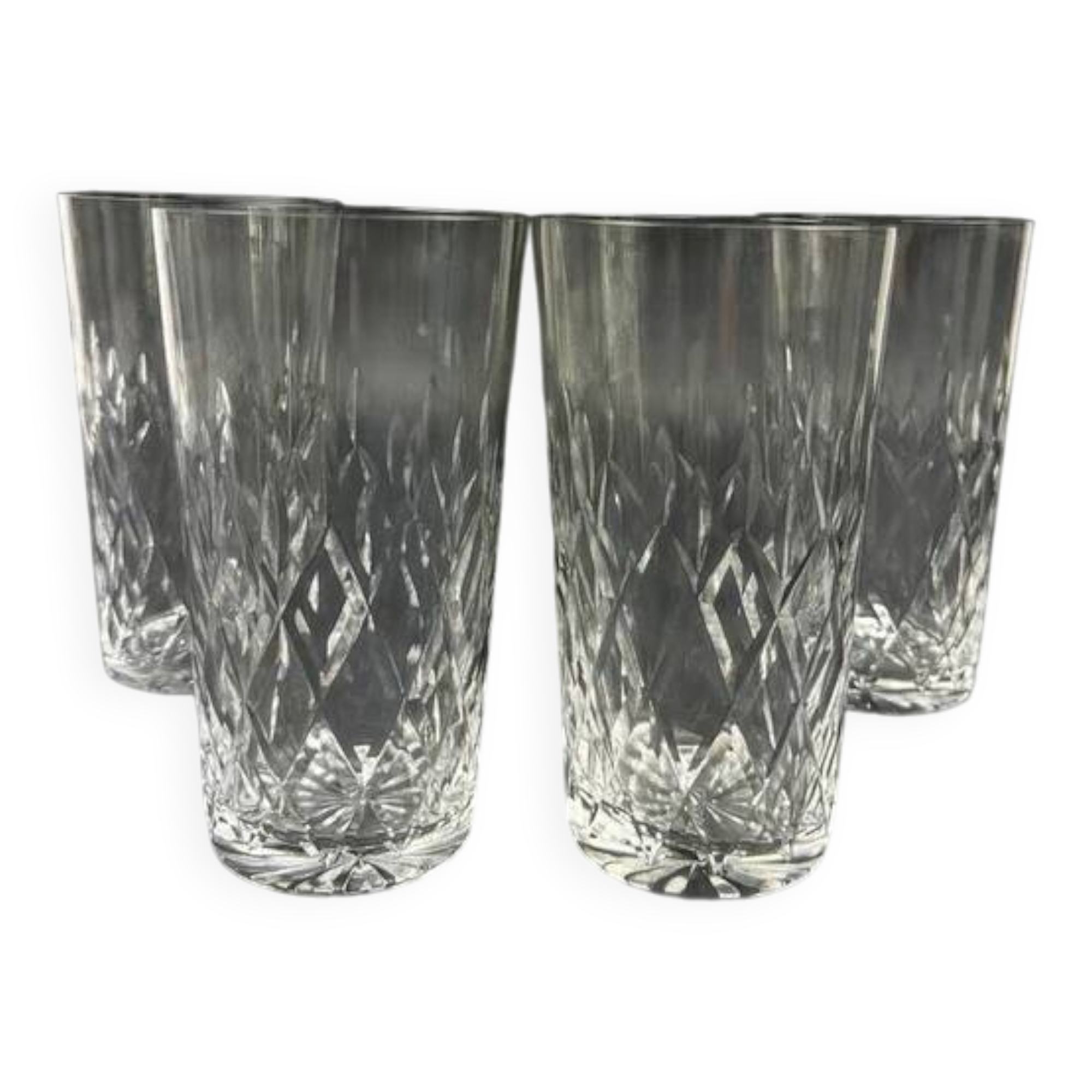 Lot de 4 gobelets à eau en cristal de Lorraine