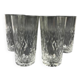 Lot de 4 gobelets à eau en cristal de Lorraine