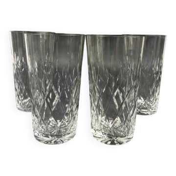 Lot de 4 gobelets à eau en cristal de Lorraine