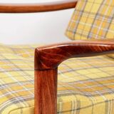 Vintage armchair tartan plaid wool design by Z. Baczyk 1965