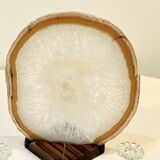 Agate slice on wooden base, 1970s, cabinet of curiosities